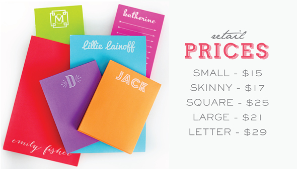 personalized neon notepads by Haute
