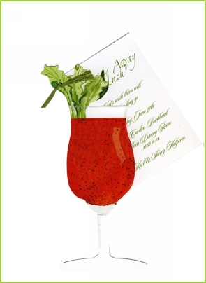 Bloody Mary w/celery w/green raffia tag w/o glitter