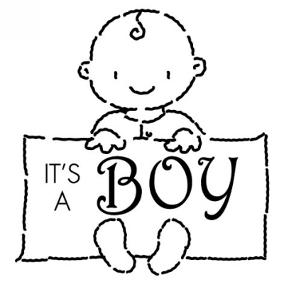 Baby Sign Boy Stamp Design Clip for Three Designing Women Stampers
