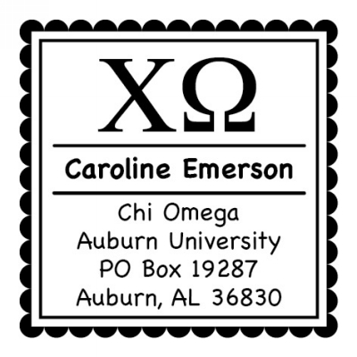 Chi Omega College Sorority Self-Inking Stamp by Three Designing Women
