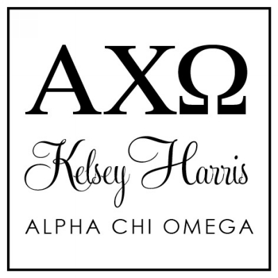Alpha Chi Omega College Sorority Stamp by Three Designing Women