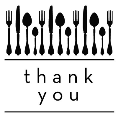 Utensils Thank You Clip for Three Desigining Women Stamps