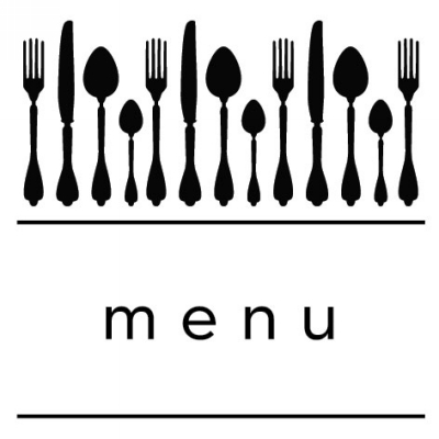 Utensils Menu Clip for Three Desigining Women Stamps
