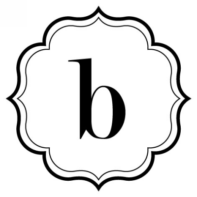 Monogram Scallop B Stamp Design Clip for Three Designing Women Stampers