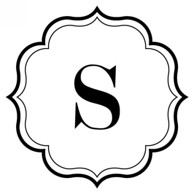 Monogram Scallop S Stamp Design Clip for Three Designing Women Stampers