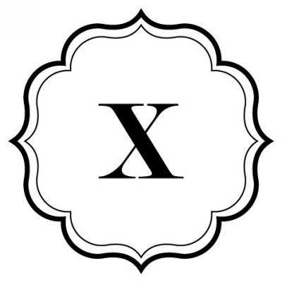 Monogram Scallop X Stamp Design Clip for Three Designing Women Stampers