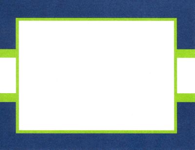 Navy and Lime Stripe Flat Note Card Personalized by Boatman Geller