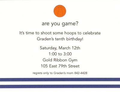 Basketball Invitation or Announcement Personalized by Boatman Geller