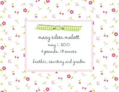 Tiny Flower Invitation or Announcement Personalized by Boatman Geller