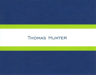 Navy and Lime Stripe Foldover Note Personalized by Boatman Geller