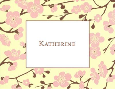 Pink Blossom Foldover Note Personalized by Boatman Geller