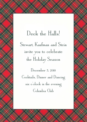 Plaid Red Flat Invitation Personalized by Boatman Geller