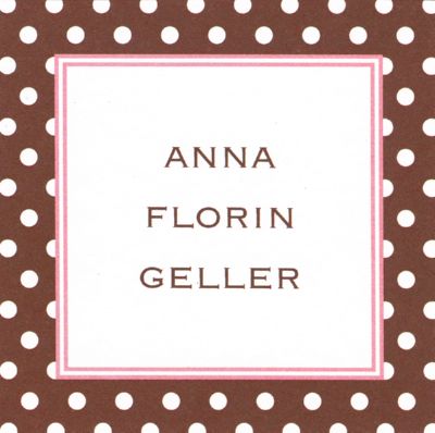 Brown Polka Dot Square Gift Sticker Personalized by Boatman Geller