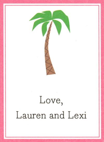 Palm Tree Rectangle Gift Sticker Personalized by Boatman Geller