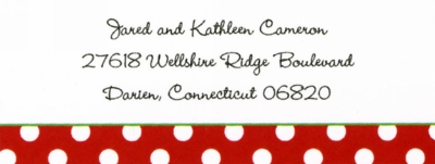 Dot Red with Green Address Label