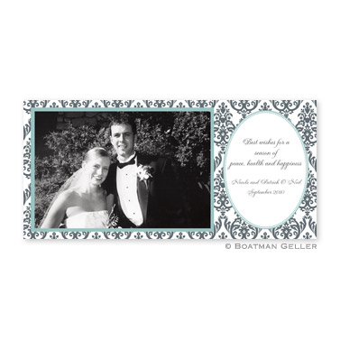 Madison Charcoal Long Flat Digital Photo Card Personalized by Boatman Geller