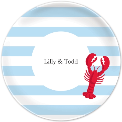 Stripe Lobster Personalized Plates Personalized by Boatman Geller