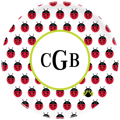 Ladybug Repeat Personalized Plate Personalized by Boatman Geller