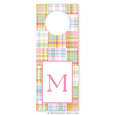 Madras Patch Pink Wine Tags - qty 8