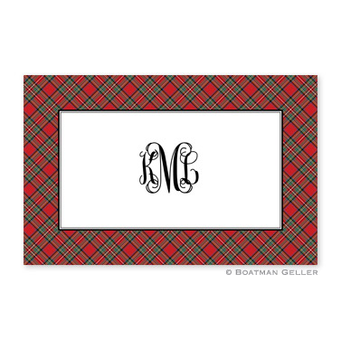Plaid Red Disposable Holiday Placemat by Boatman Geller