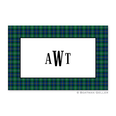 Black Watch Plaid Disposable Holiday Placemat by Boatman Geller