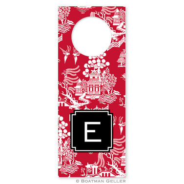Chinoiserie Red Holiday Wine Tag