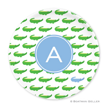 Alligator Repeat Blue Personalized Plate