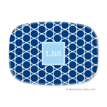 Bamboo Rings Navy Personalized Platter