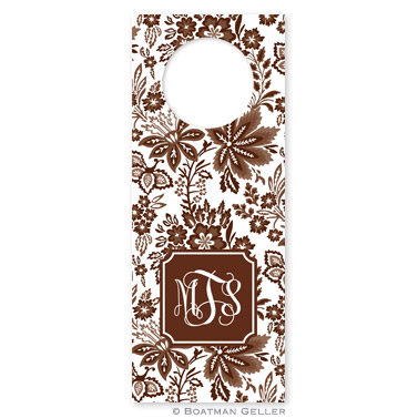 Classic Floral Brown Wine Tags - qty 8