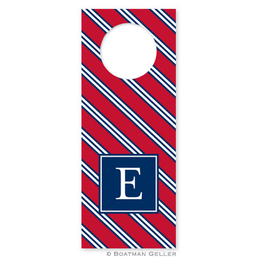 Repp Tie Red & Navy Wine Tags - qty 8