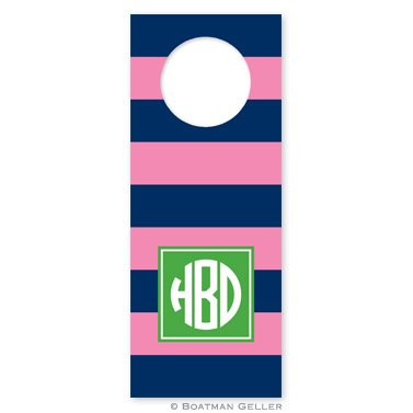 Rugby Navy & Pink Wine Tags - qty 8