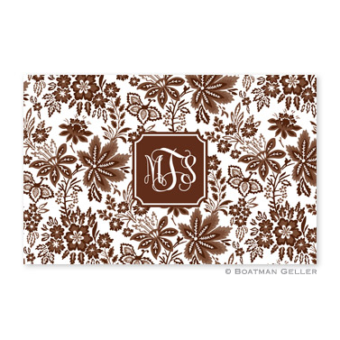Classic Floral Brown Personalized Placemat