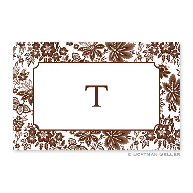 Classic Floral Brown Disposable Placemats