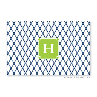 Bamboo Navy & Green Personalized Placemat