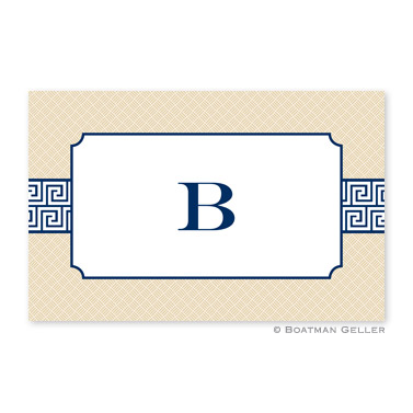 Greek Key Band Navy Personalized Placemat