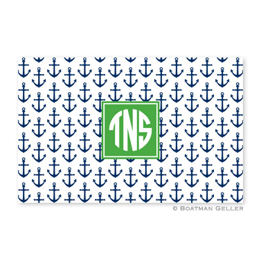 Anchors Navy Personalized Placemat