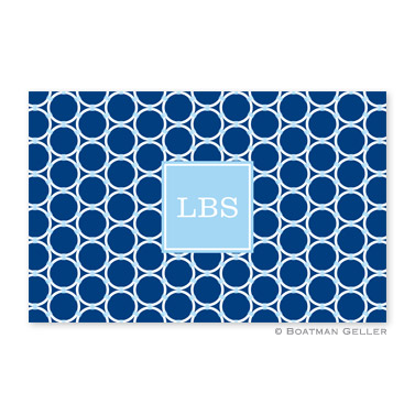 Bamboo Rings Navy Personalized Placemat