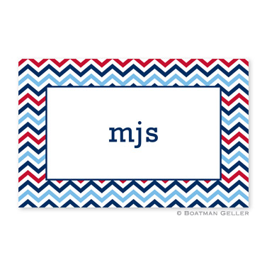 Chevron Blue & Red Disposable Placemats