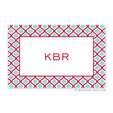 Kate Red & Teal Disposable Placemats by Boatman Geller