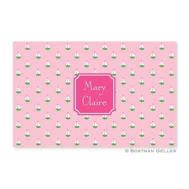 Little Sailboat Pink Personalized Placemat