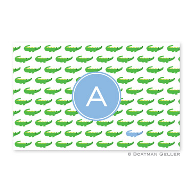 Alligator Repeat Blue Disposable Placemats by Boatman Geller