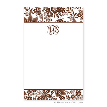 Classic Floral Brown Notepad