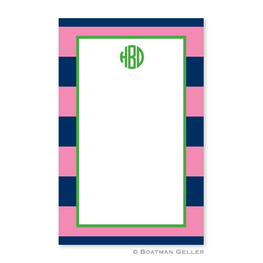 Rugby Navy & Pink Notepad by Boatman Geller