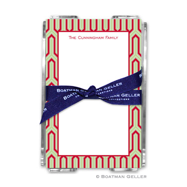 Blaine Cherry Holiday Note Sheet with Acrylic Holder by Boatman Geller