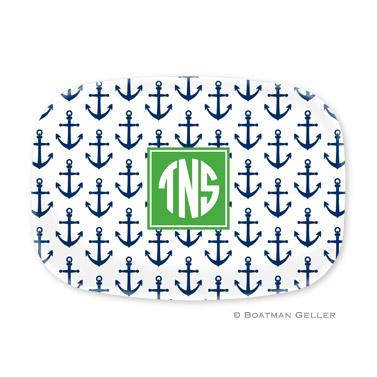 Anchors Navy Personalized Platter