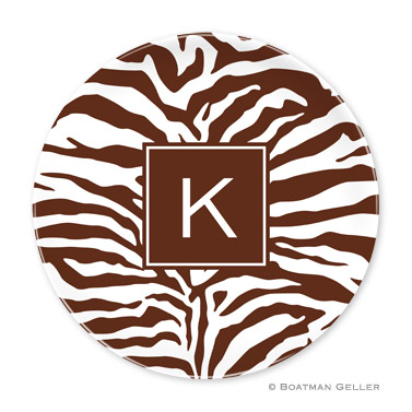 Zebra Chocolate Personalized Plate