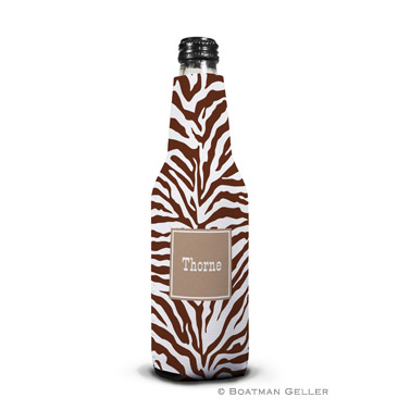 Zebra Chocolate Bottle Koozie