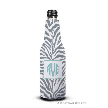 Zebra Gray Bottle Koozie