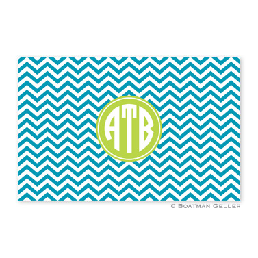 Chevron Turquoise Personalized Placemat