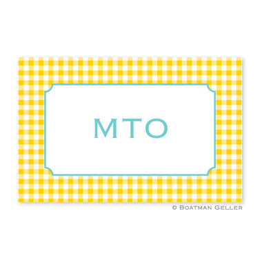 Classic Check Sunflower Placemat Personalized